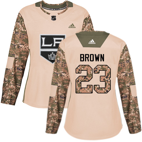 Adidas Kings #23 Dustin Brown Camo Authentic Veterans Day Women's Stitched NHL Jersey